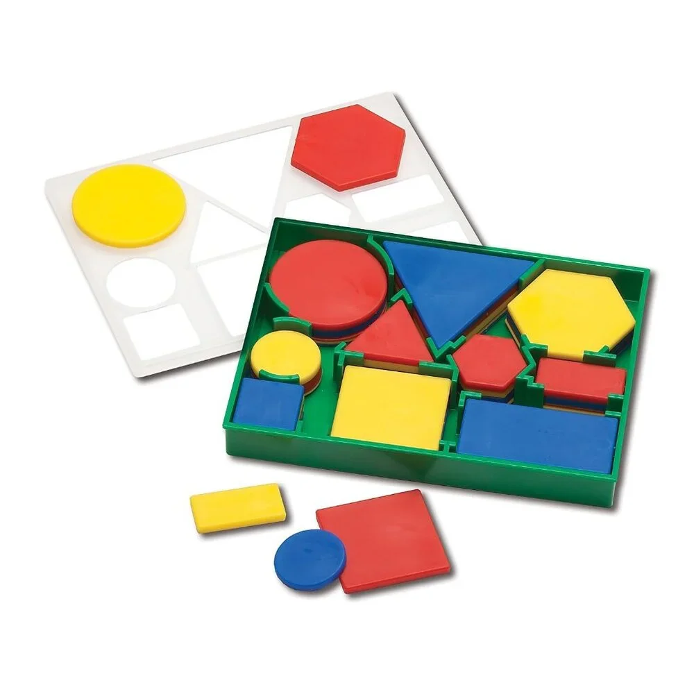 NEW 60 Count Attribute Blocks Math Manipulatives Assorted Colors Sorting Pattern